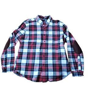 J Crew Men's Plaid Shirt - Red Green and Blue Size XL